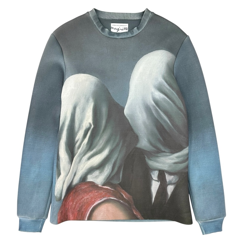 RARE Opening Ceremony x Rene Magritte Gray Blue The Lovers II Printed Sweatshirt